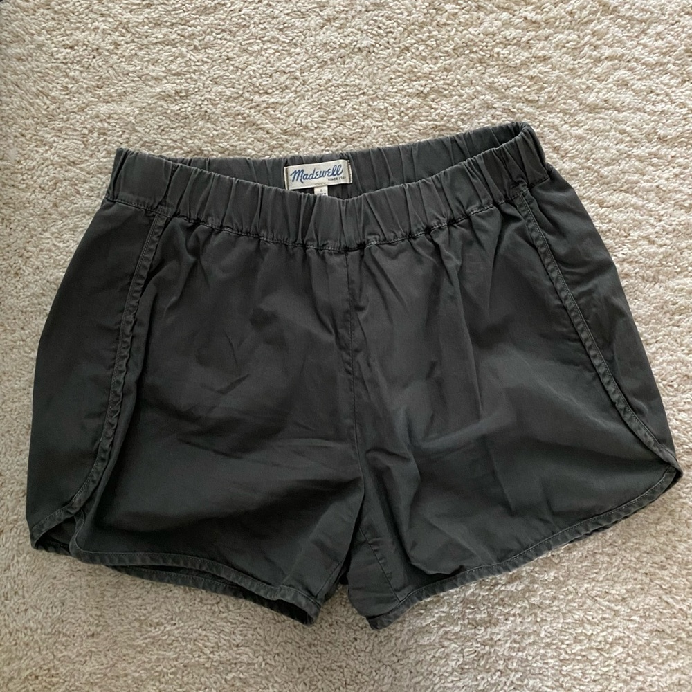 Madewell Small pull on cotton shorts Army Forest Green